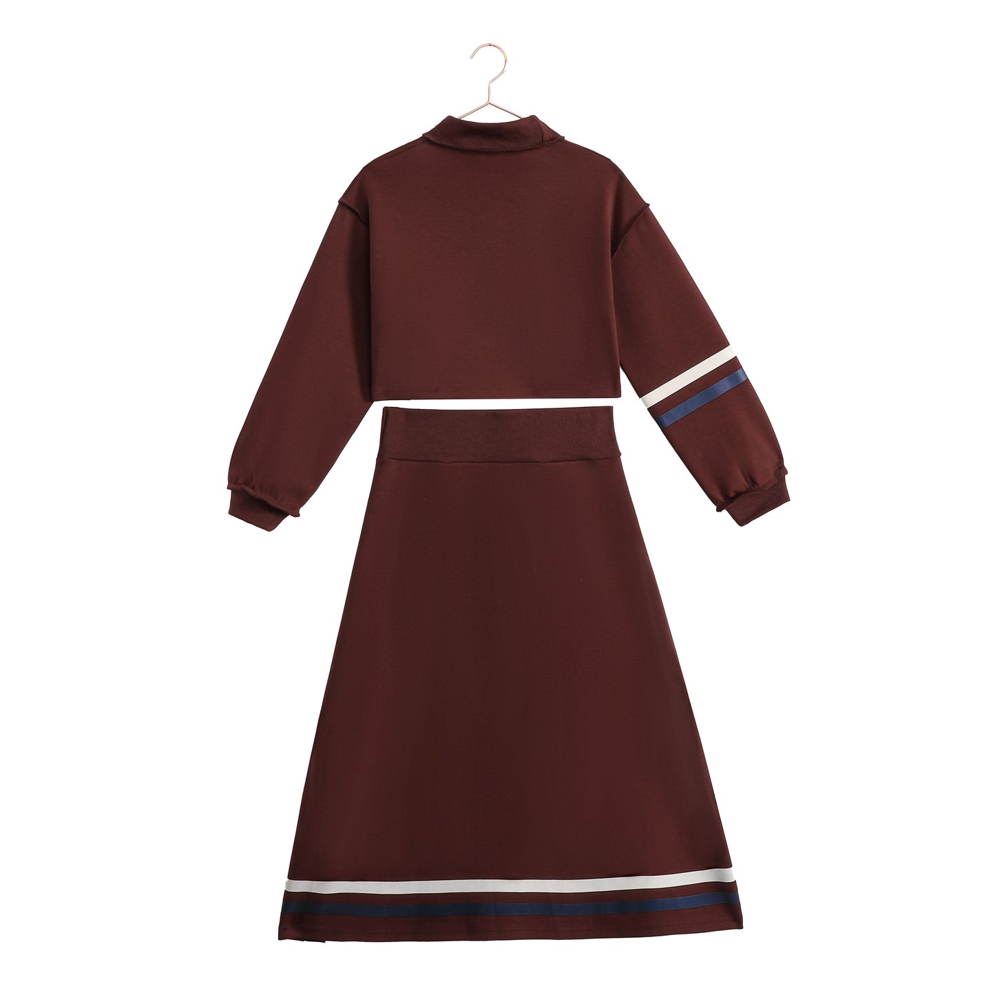 Arden Scuba Crop Top & Skirt Teen Set - Cranberry