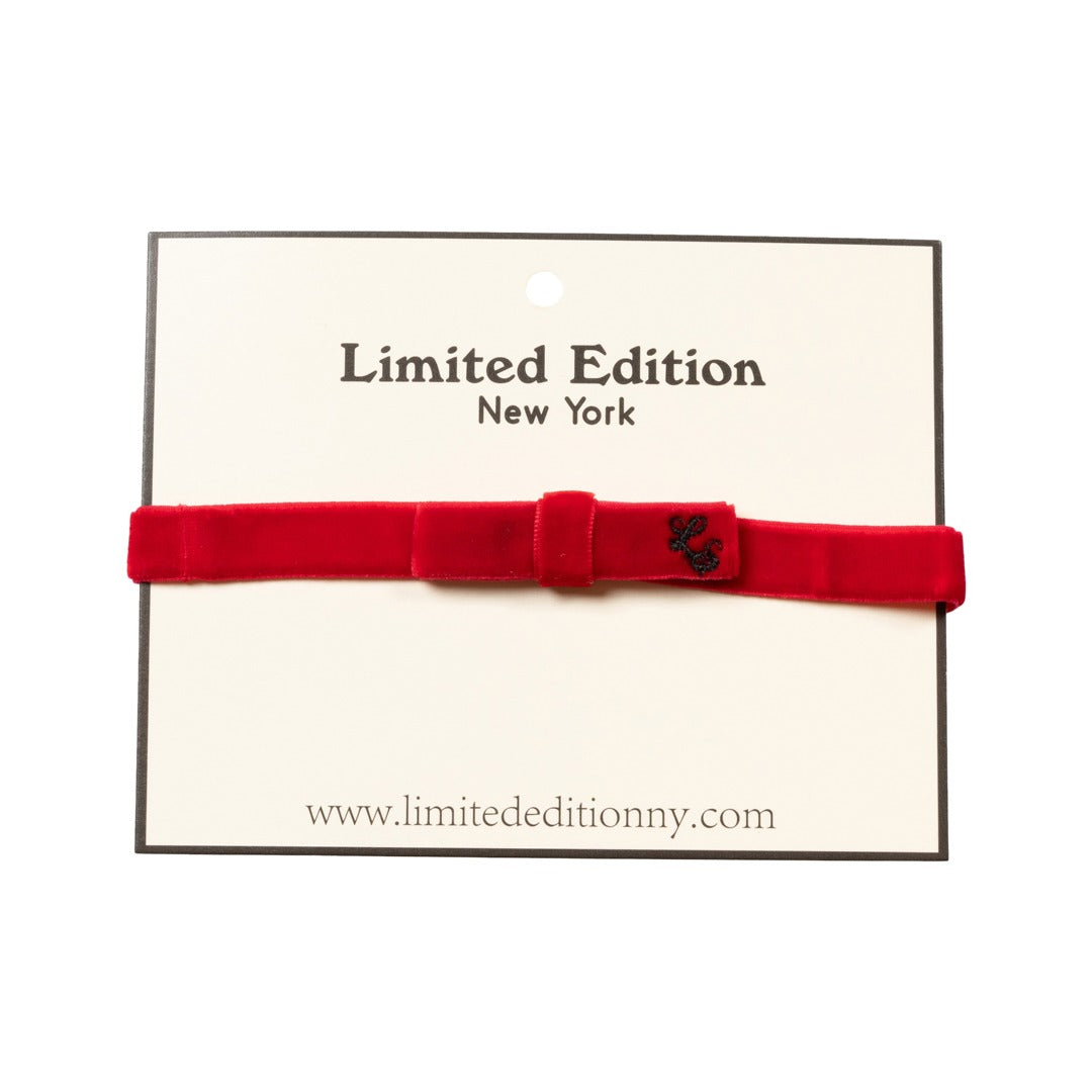 Two Tone Velvet Baby Band - Red