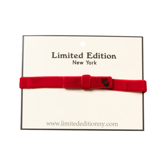 Two Tone Velvet Baby Band - Red