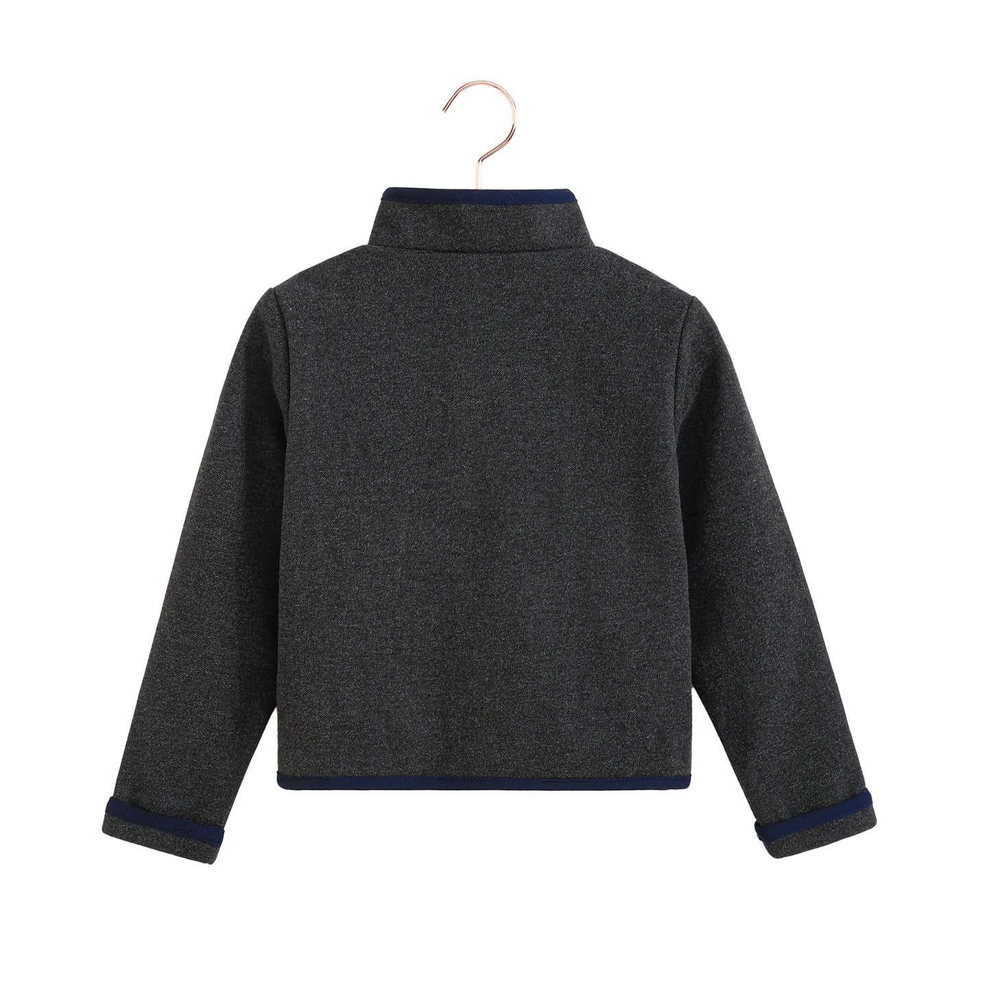 Lucas Gold Button Jacket - Gray/Navy