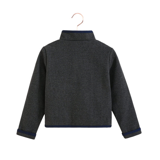 Lucas Gold Button Jacket - Gray/Navy