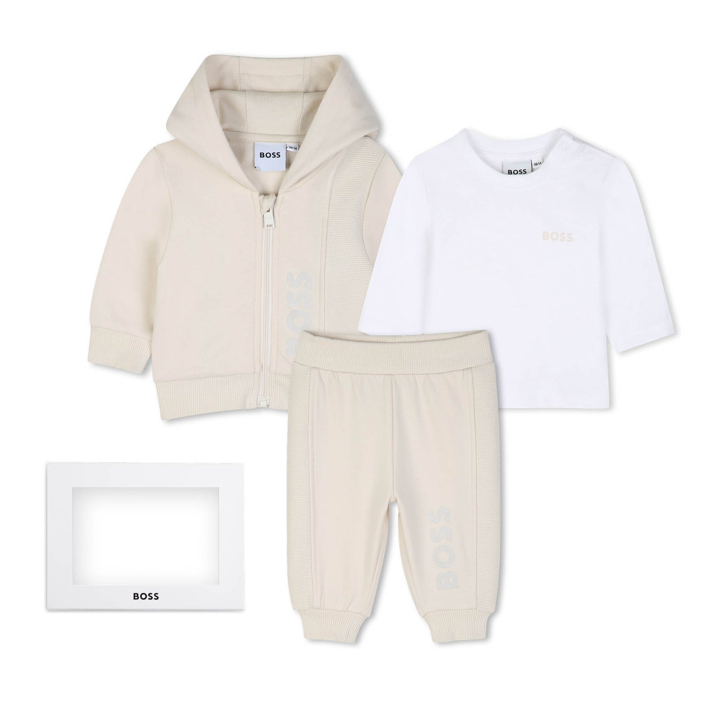 3pc Tracksuit + Tee With Logo J53304 - Beige