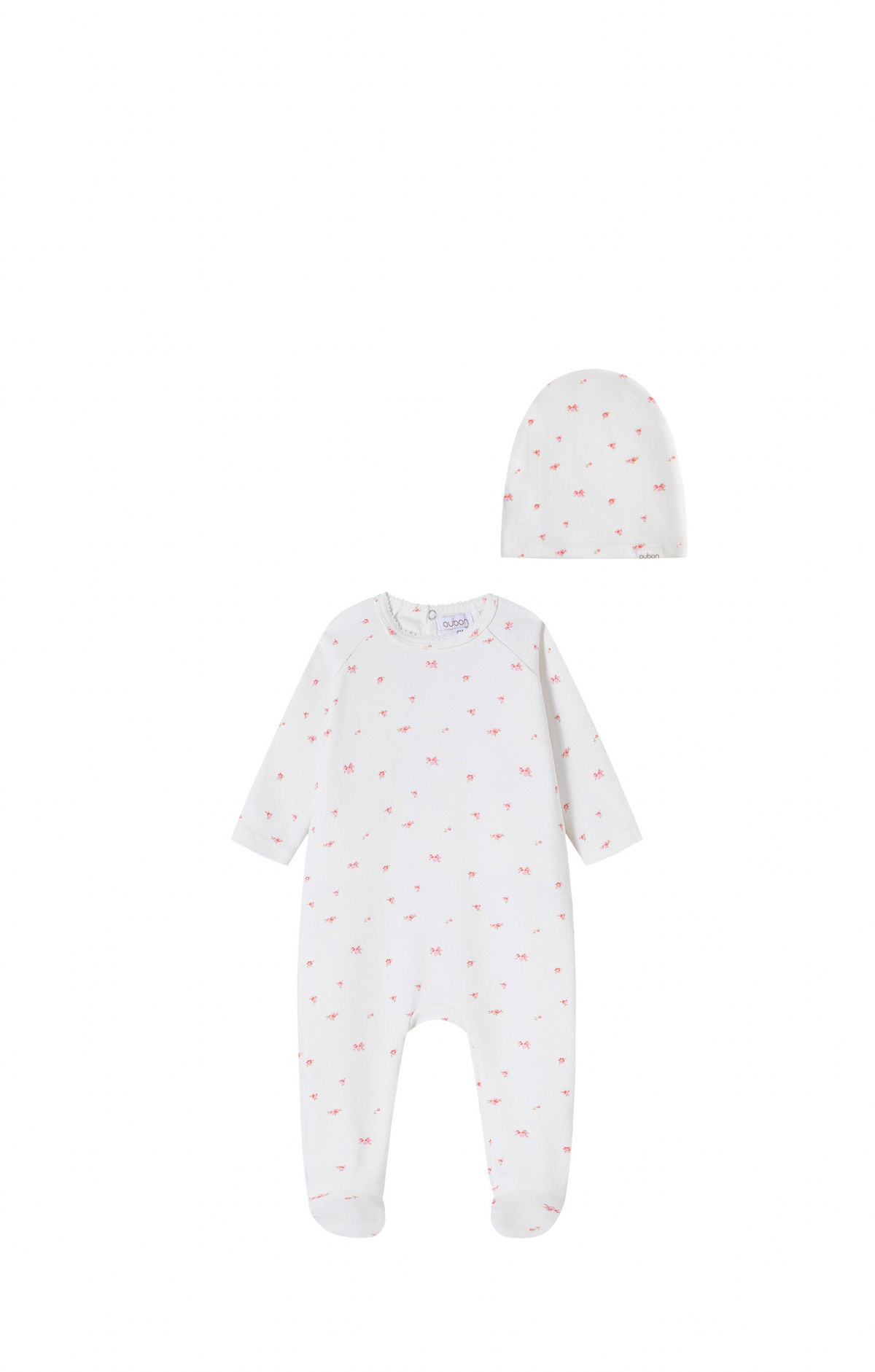 Logo And Star Print Footie/Hat - Pink