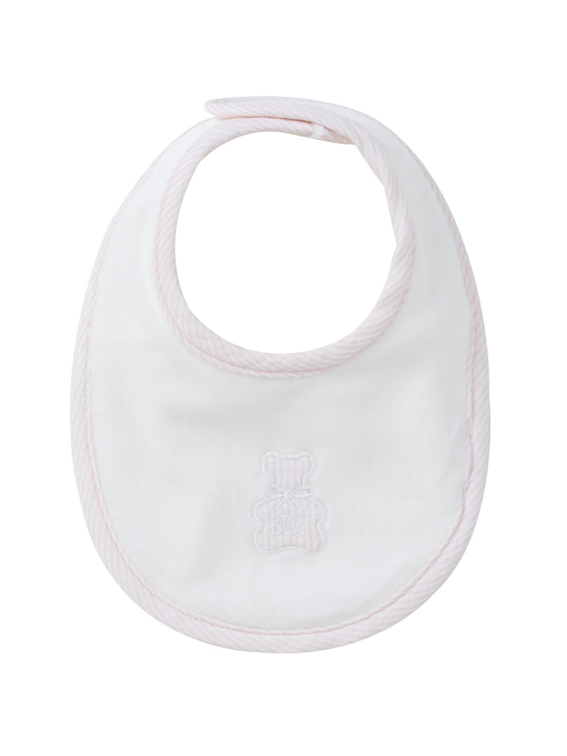 Petit Ours Bib - White Pink