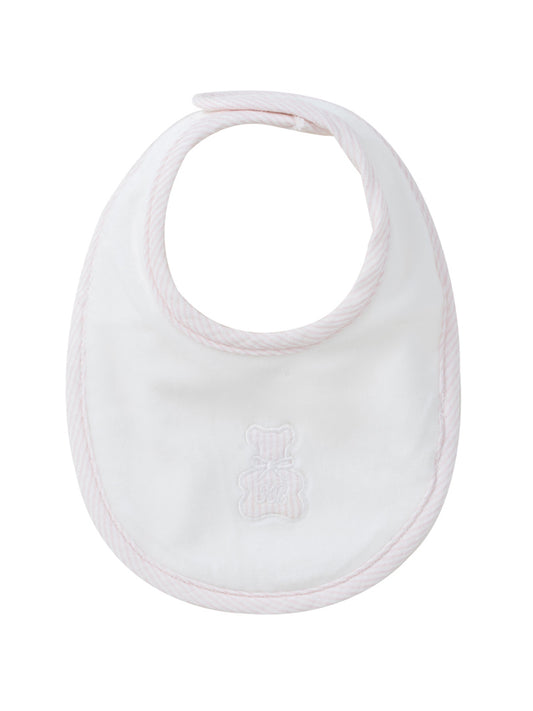 Petit Ours Bib - White Pink