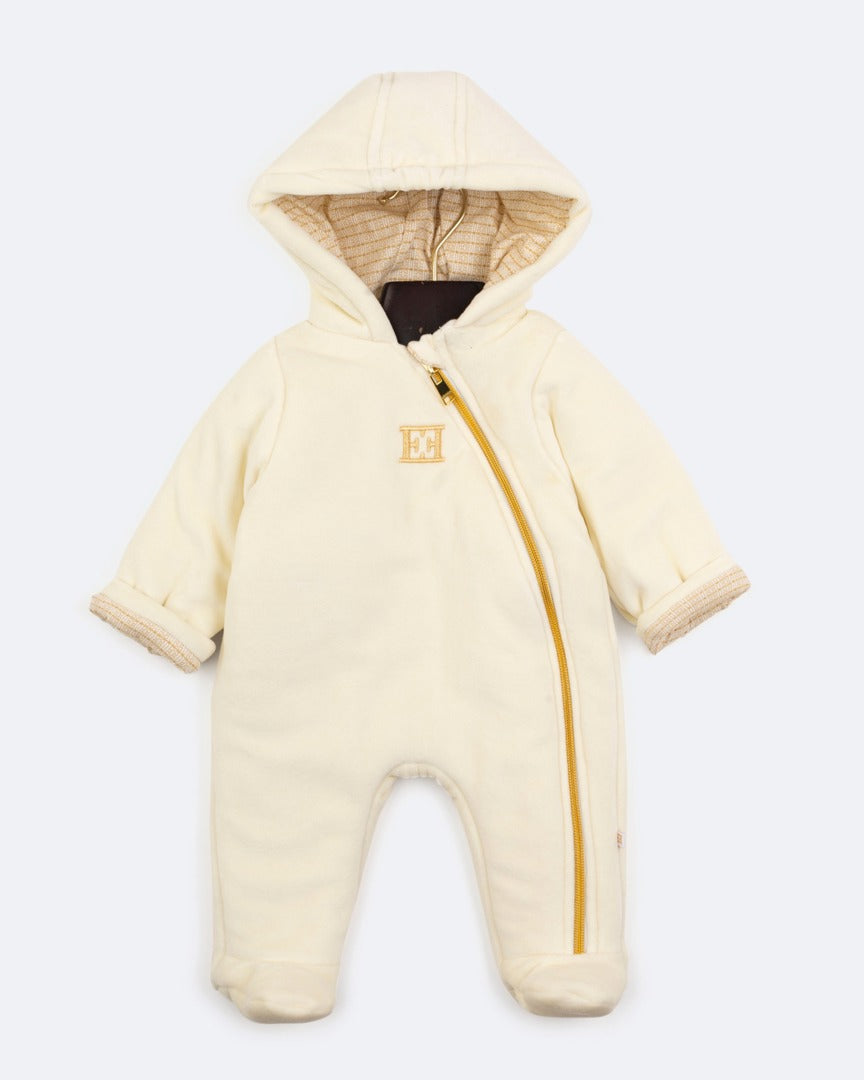 Newborn Hooded Footie (74515) - Antique White