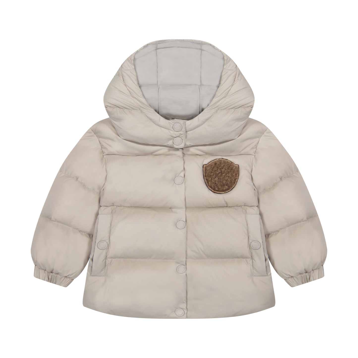 Baby Jacket with Furry Patch - Stone