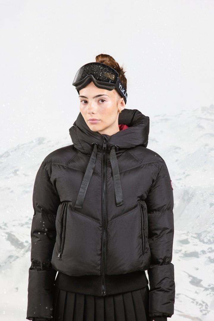 Waistband Bomber - Black/Raspberry