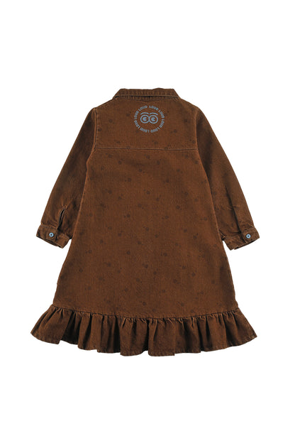Speed Button Dress - Choco/ Polka dot
