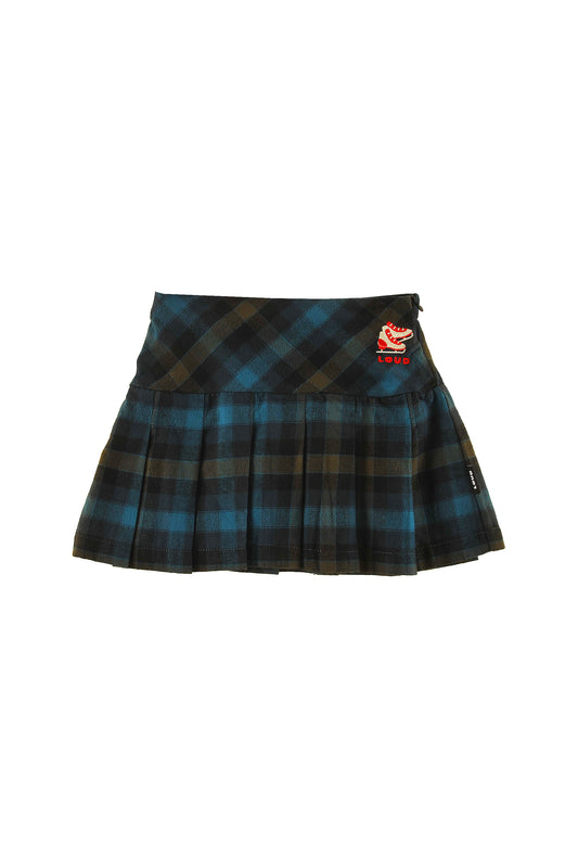 Goggles Yoke And Pleats Skirt - Check