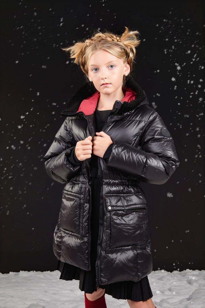 Long Jacket Knit Hood — Black