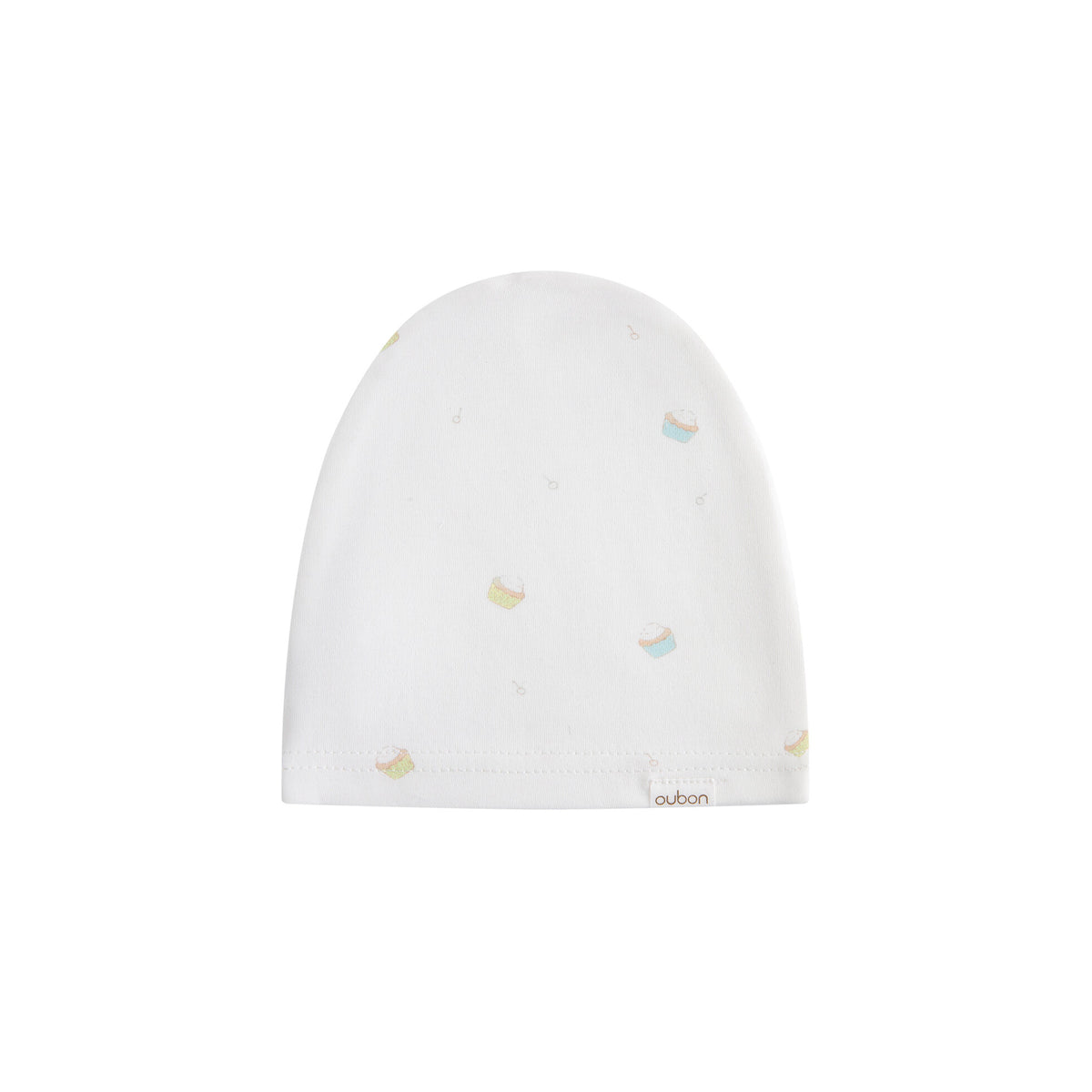 Cupcake Print Footie/Hat - Blue