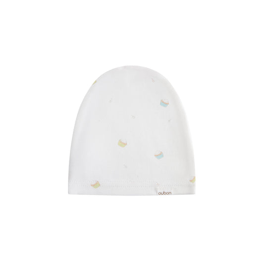 Cupcake Print Footie/Hat - Blue