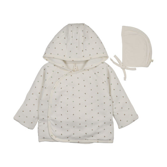 Padded Bitsy Floral Jacket - Cream/Pink