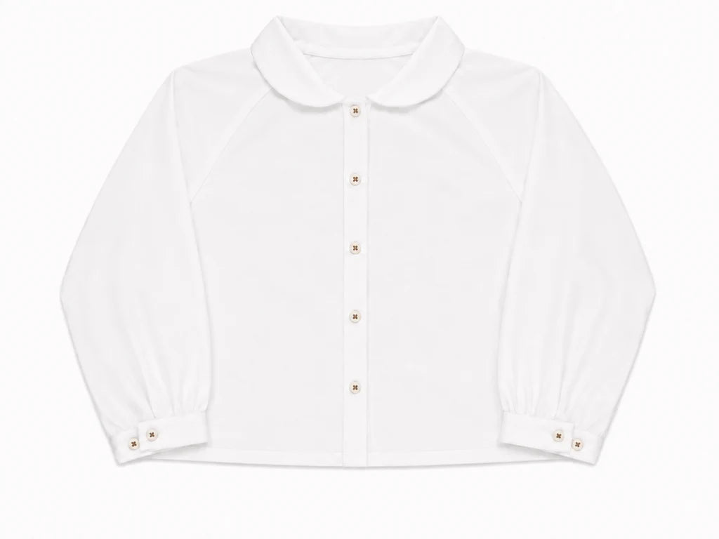 Peter Pan Brushed Cotton Shirt - Navy