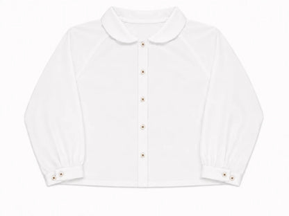 Peter Pan Brushed Cotton Shirt - Navy