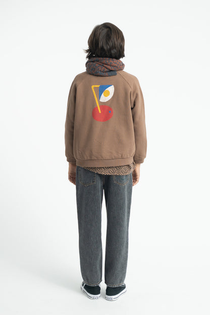 Sweatshirt (FLP2606A) - Brown W/ Piupiuchick Print