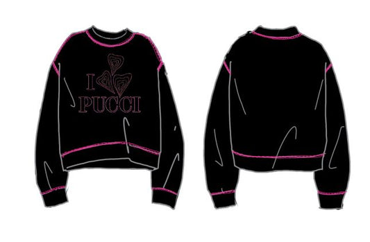 Sweatshirt With Logo Z3183 - Black/Pink