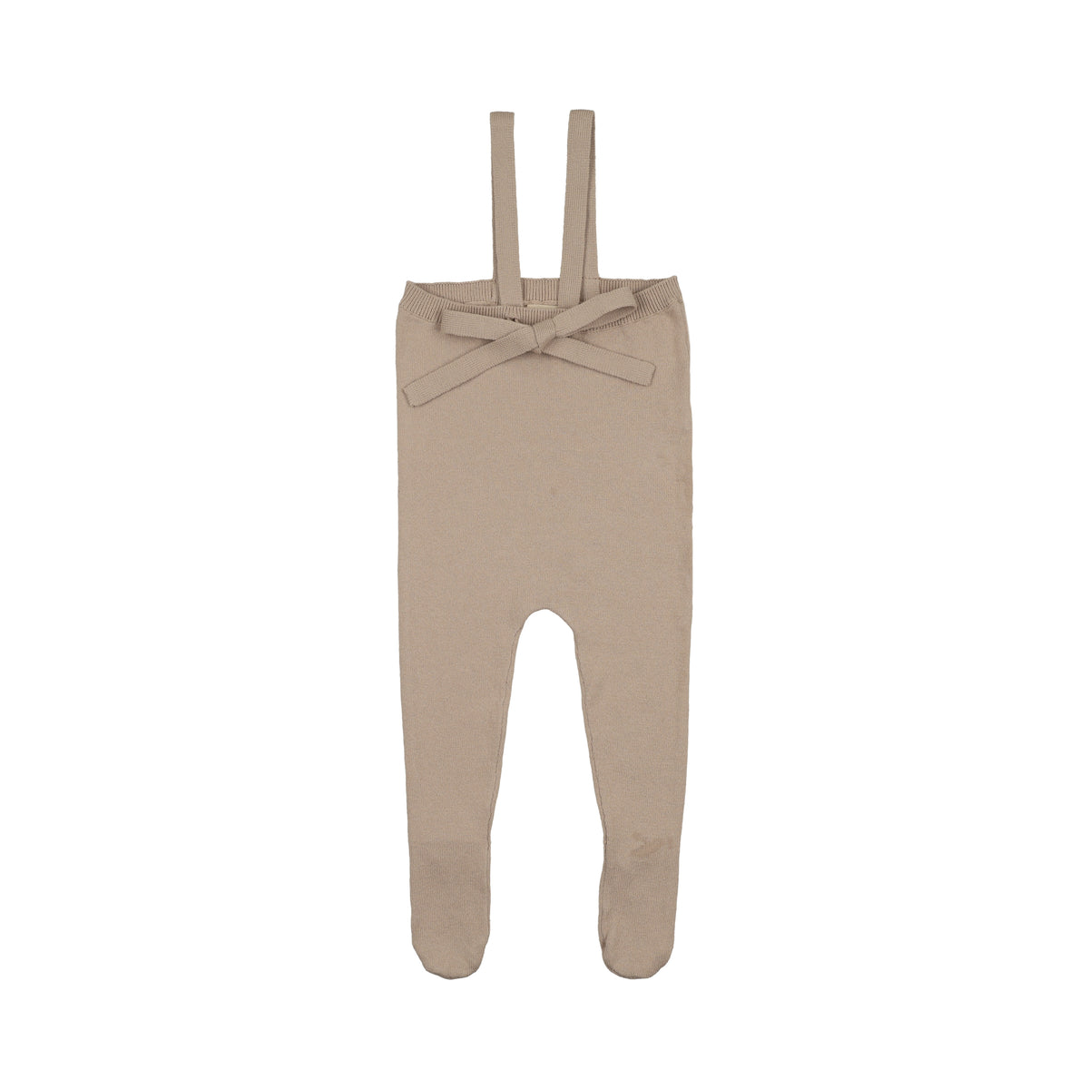 Knit Tied Suspender Overalls - Taupe