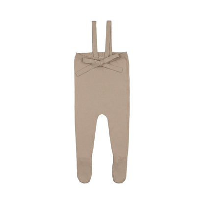 Knit Tied Suspender Overalls - Taupe