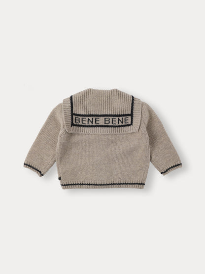 Marine Sailor Knit Cardigan - Sand Beige