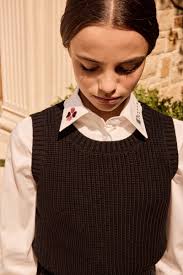 Teens Elegant Embroidered Shirt - White/Black