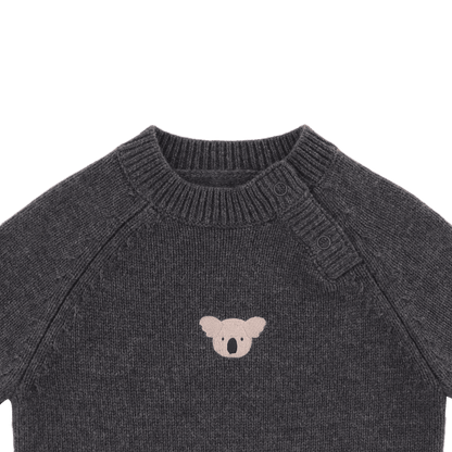 Sibbe Merino Wool Sweater Koala - Grey Melange