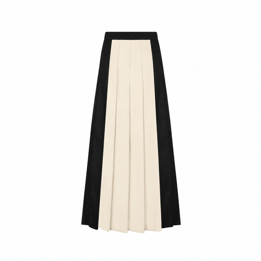 Teens two tone pleated maxi skirt - Black