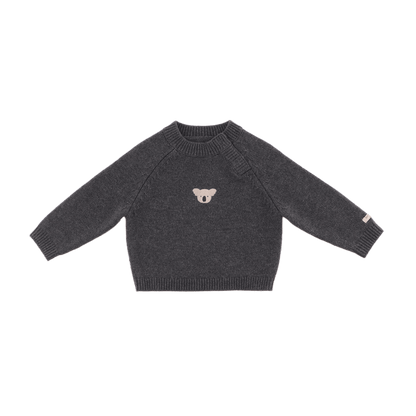 Sibbe Merino Wool Sweater Koala - Grey Melange