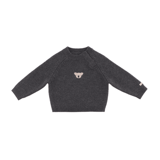 Sibbe Merino Wool Sweater Koala - Grey Melange