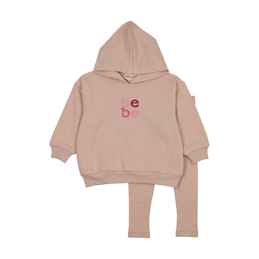 Hooded Sweatshirt Set - Pink