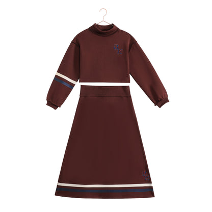 Arden Scuba Crop Top & Skirt Teen Set - Cranberry