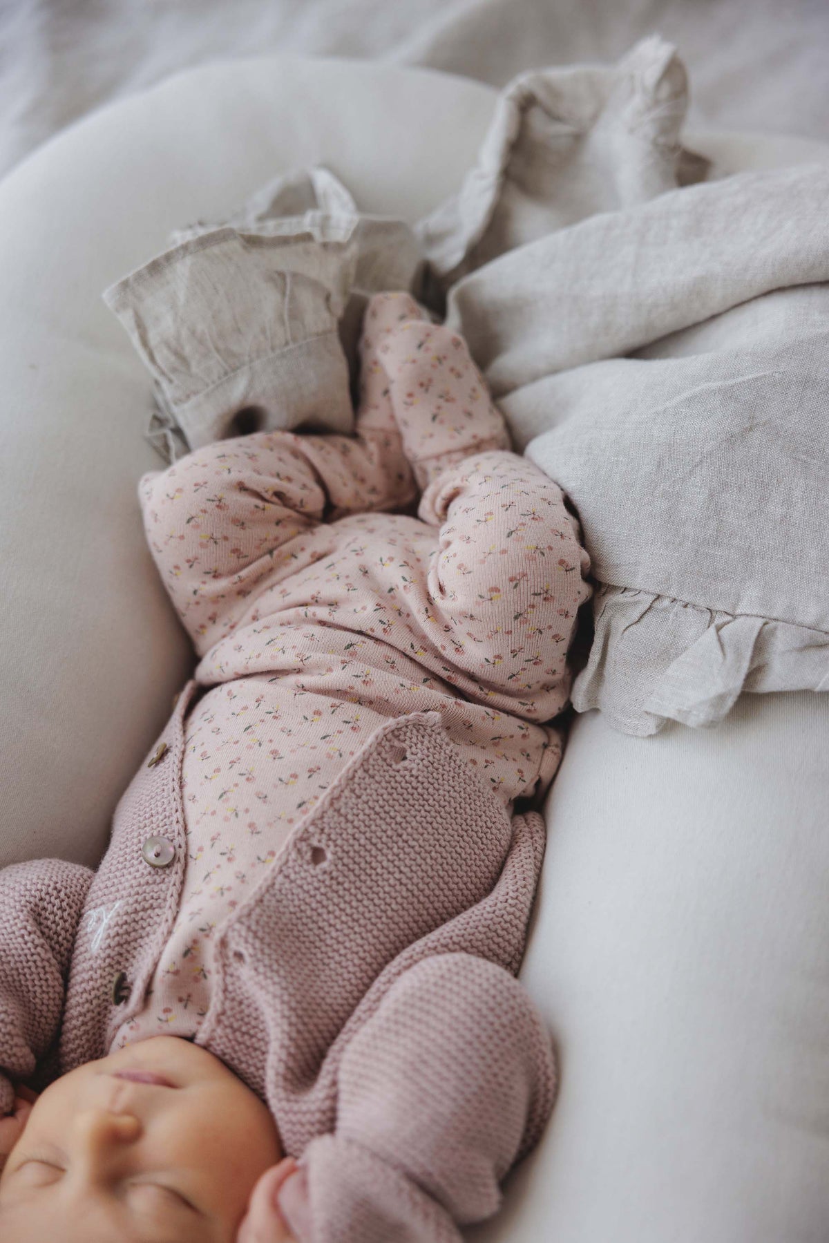 Le Bebe Knit Cardigan - Dusty Pink