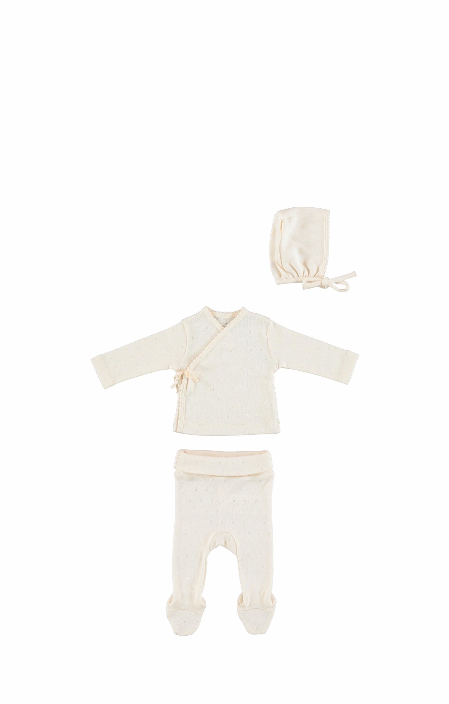 Bebe Wrap Tee And Leggings With Bonnet - Natural
