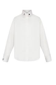 Teens Elegant Embroidered Shirt - White/Black