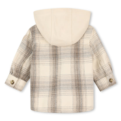 Baby Hoodied Checkered Overshirt J53479 - Ivory