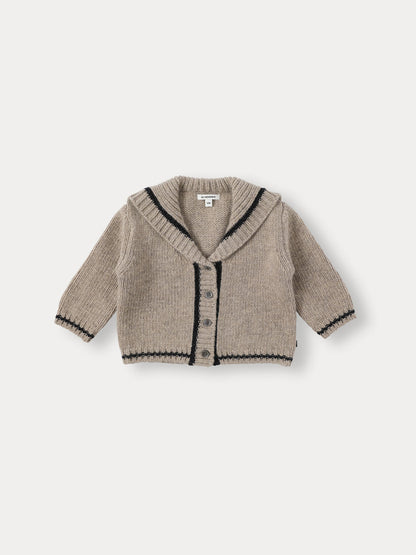 Marine Sailor Knit Cardigan - Sand Beige
