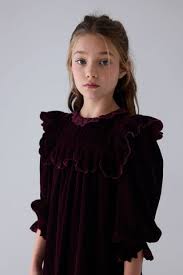 Lace Velvet Midi Dress - Dark Cherry