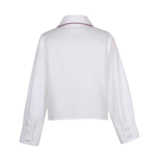 Scallop Blouse - White
