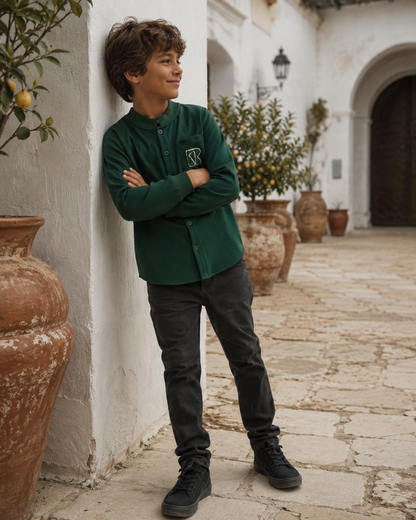 Rowan French Terry Boys Shirt - Green