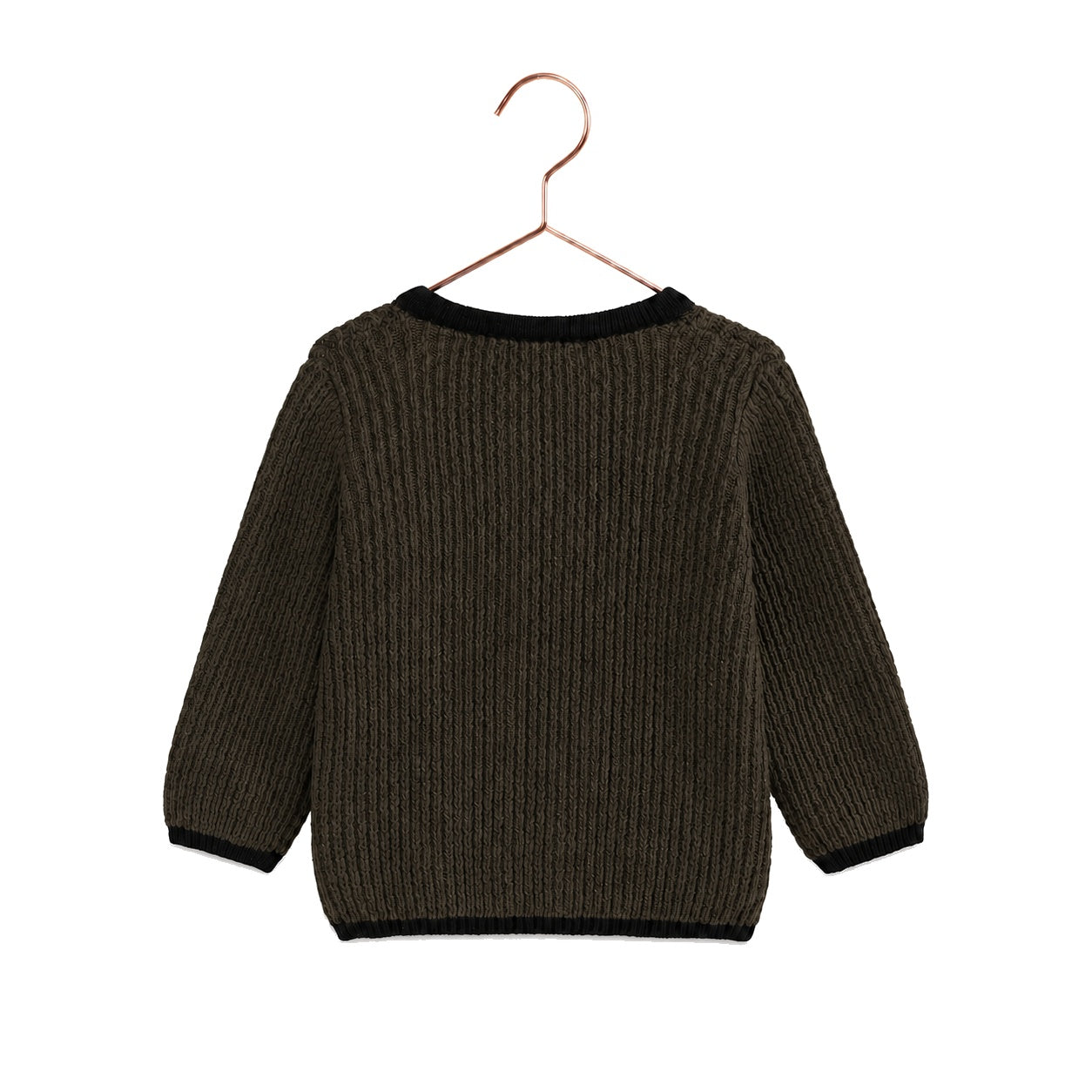 Lucas Baby Boy Knit Cardigan Sweater - Brown/Black