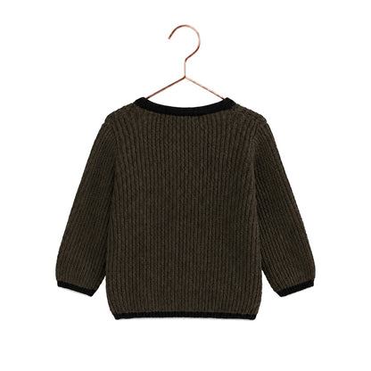 Lucas Baby Boy Knit Cardigan Sweater - Brown/Black