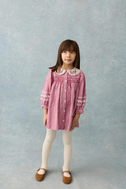Delinia Dress - Raspberry Checks