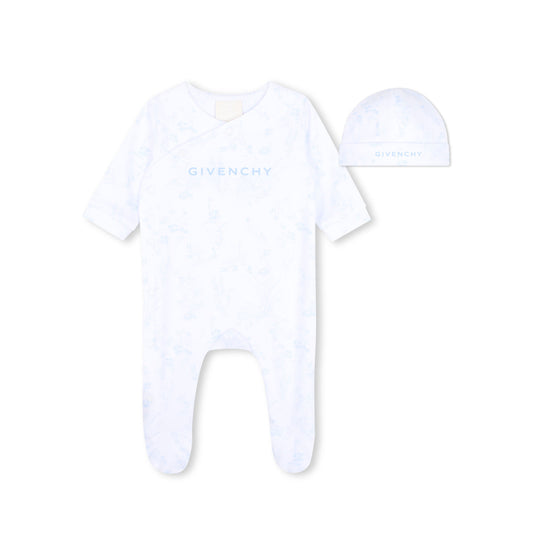 Pajamas With Hat H31534 - White Blue