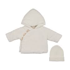 Corduroy Jacket + Beanie - White