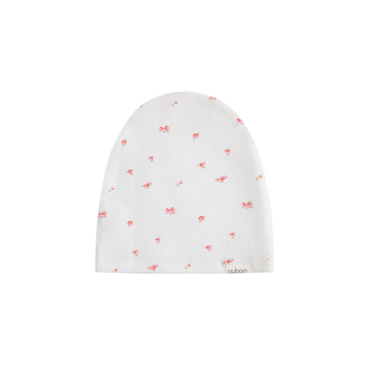Red And Pink Floral Footie/Hat - Pink