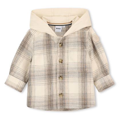 Baby Hoodied Checkered Overshirt J53479 - Ivory