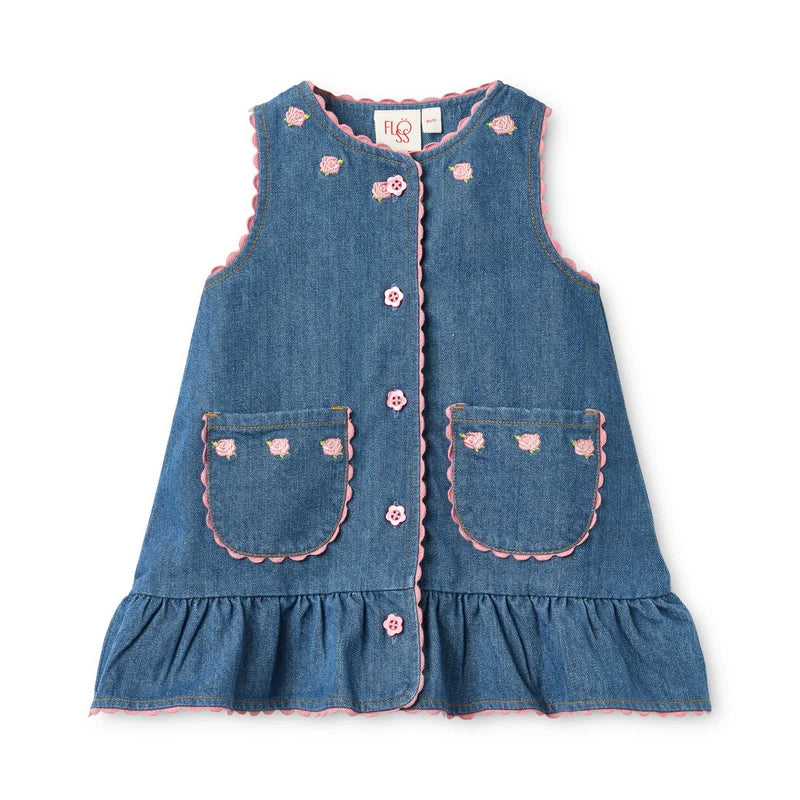 Monique Dress - Mid Blue