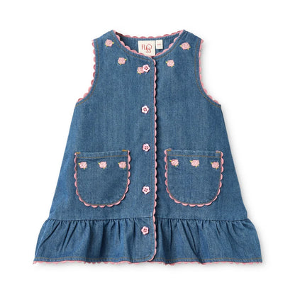 Monique Dress - Mid Blue