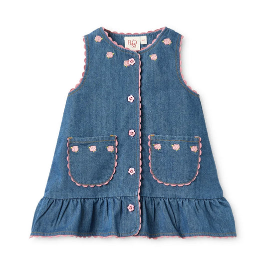 Monique Dress - Mid Blue
